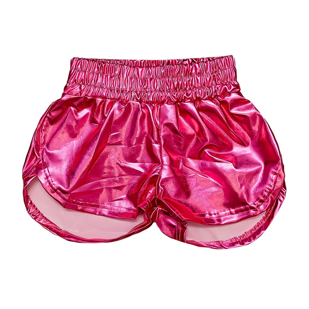 Hot Pink Metallic Kid Shorts