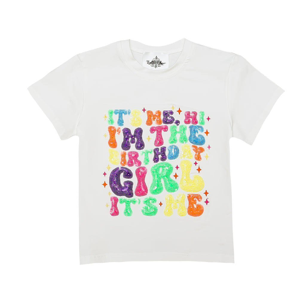 Sequin Birthday Girl Kid Shirt
