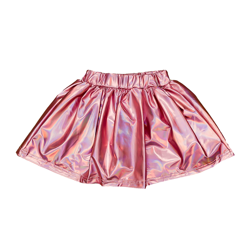 Light Pink Metallic Kid Skort