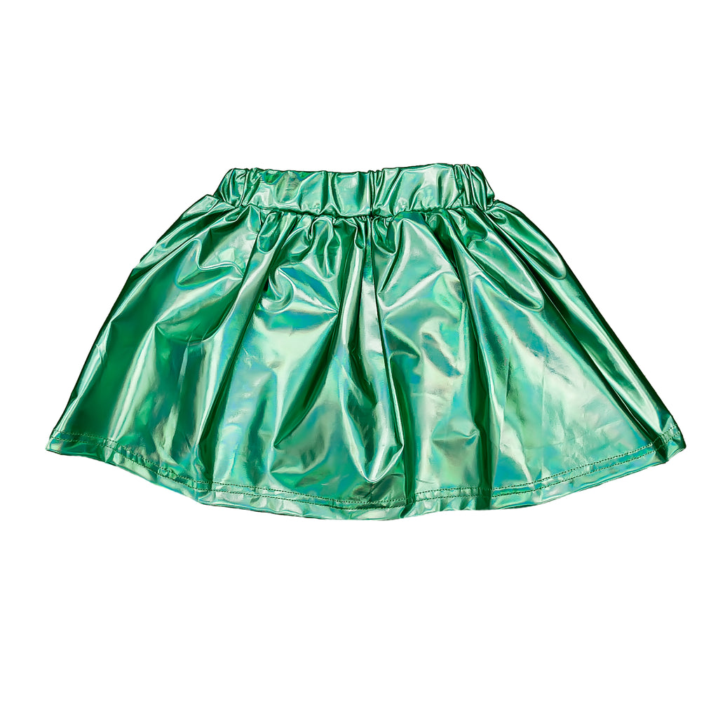 Teal Metallic Kid Skort