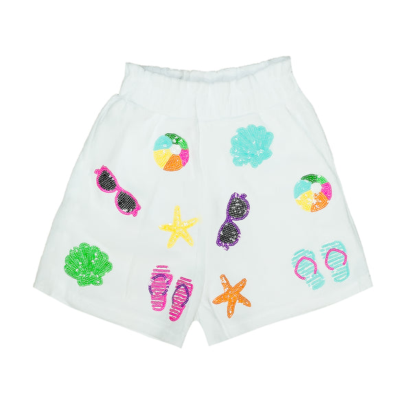 White Beach Terry Cloth Adult Shorts