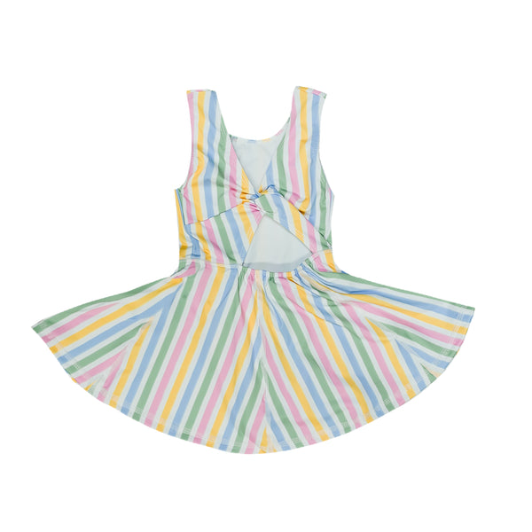 Striped Athleisure Kid Dress