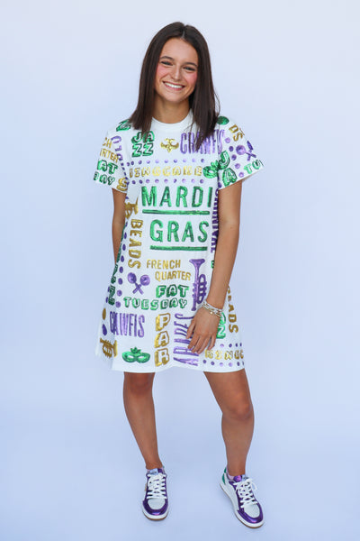 All Things Mardi Gras Dress XL All Things Mardi Gras Dress XL