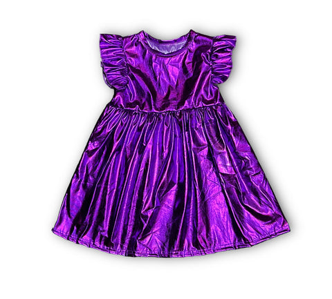 Purple Metallic Kid Dress