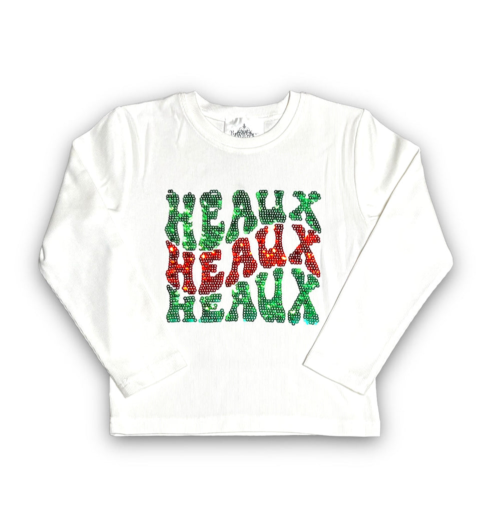 Heaux Heaux Heaux Long Sleeve Sequin Shirt