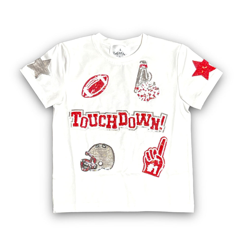 Red and Gray Football Collage Kid's Sequin Shirt