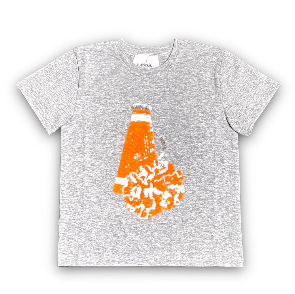 Orange and White Megaphone Sequin Kid's Shirt
