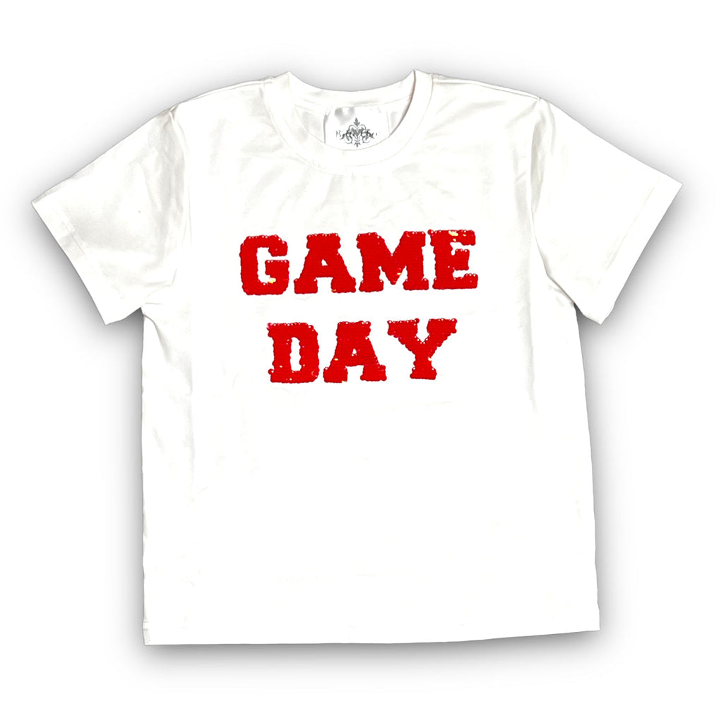 Red and White Flip Sequin Shirt Kids