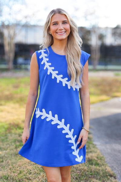 Sequin Baseball Royal Blue Dress