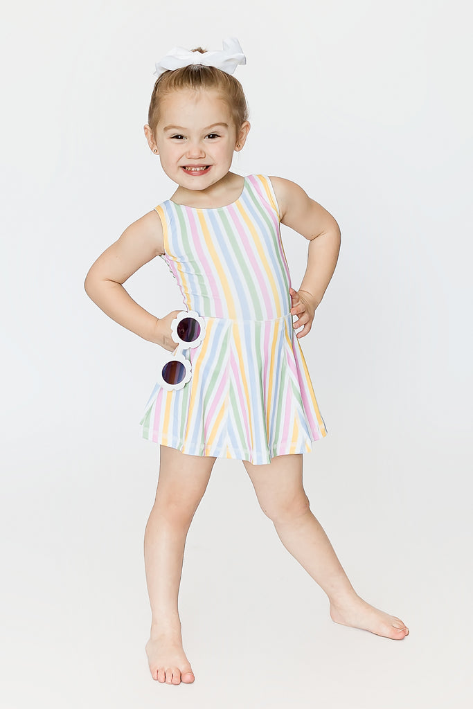 Striped Athleisure Kid Dress