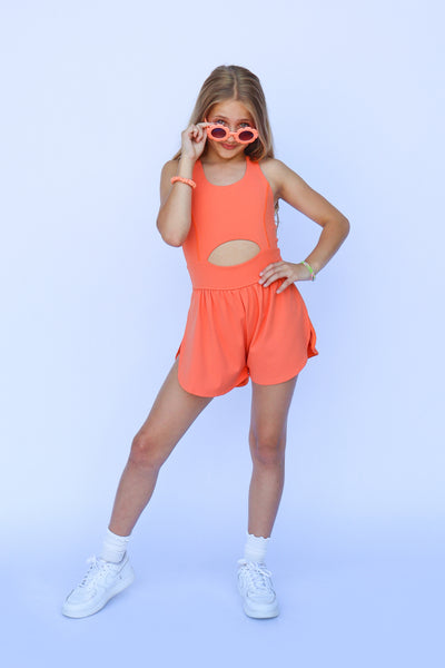 Tangerine Kid Romper