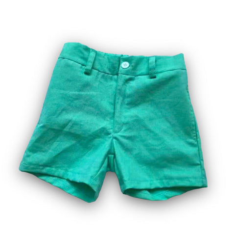 Teal Linen Boy Shorts