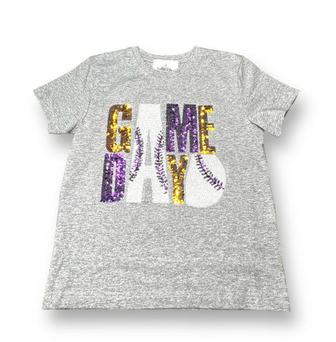 Purple and Gold Gameday Sequin Shirt