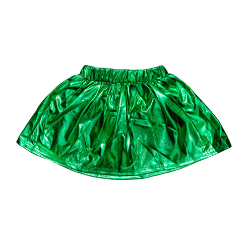 Green Metallic Kid Skort