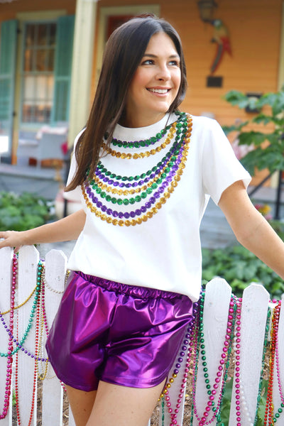 Mardi Gras Beads Adult Shirt