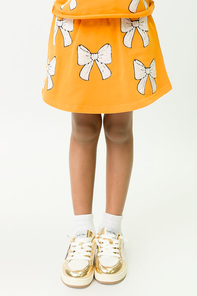 Orange and White Bows Skort