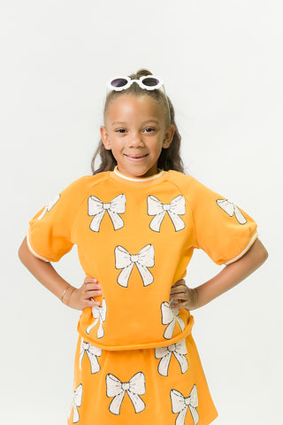Orange and White Bows Top