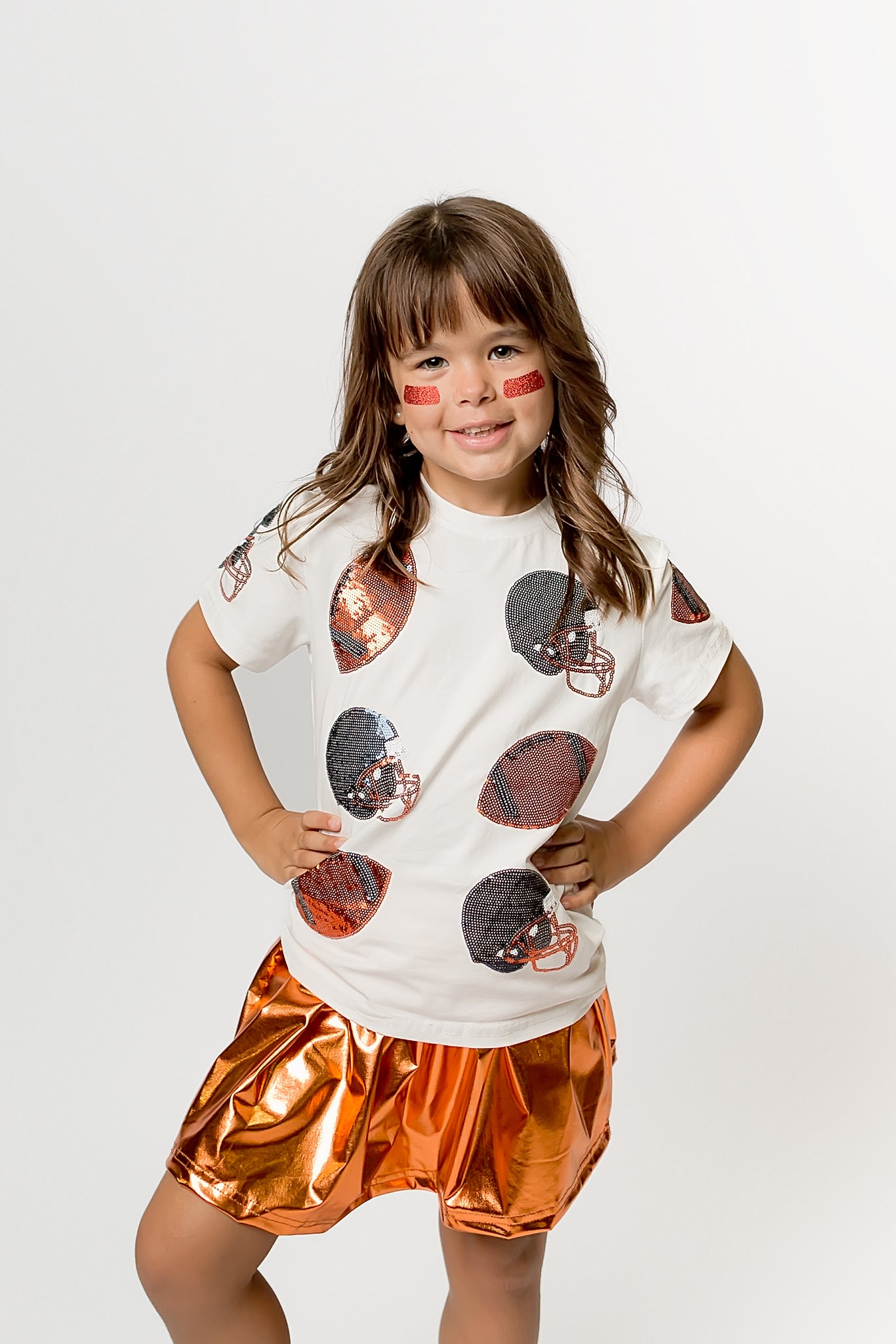 Kids' Football Fever T-Shirt - Navy and Orange
