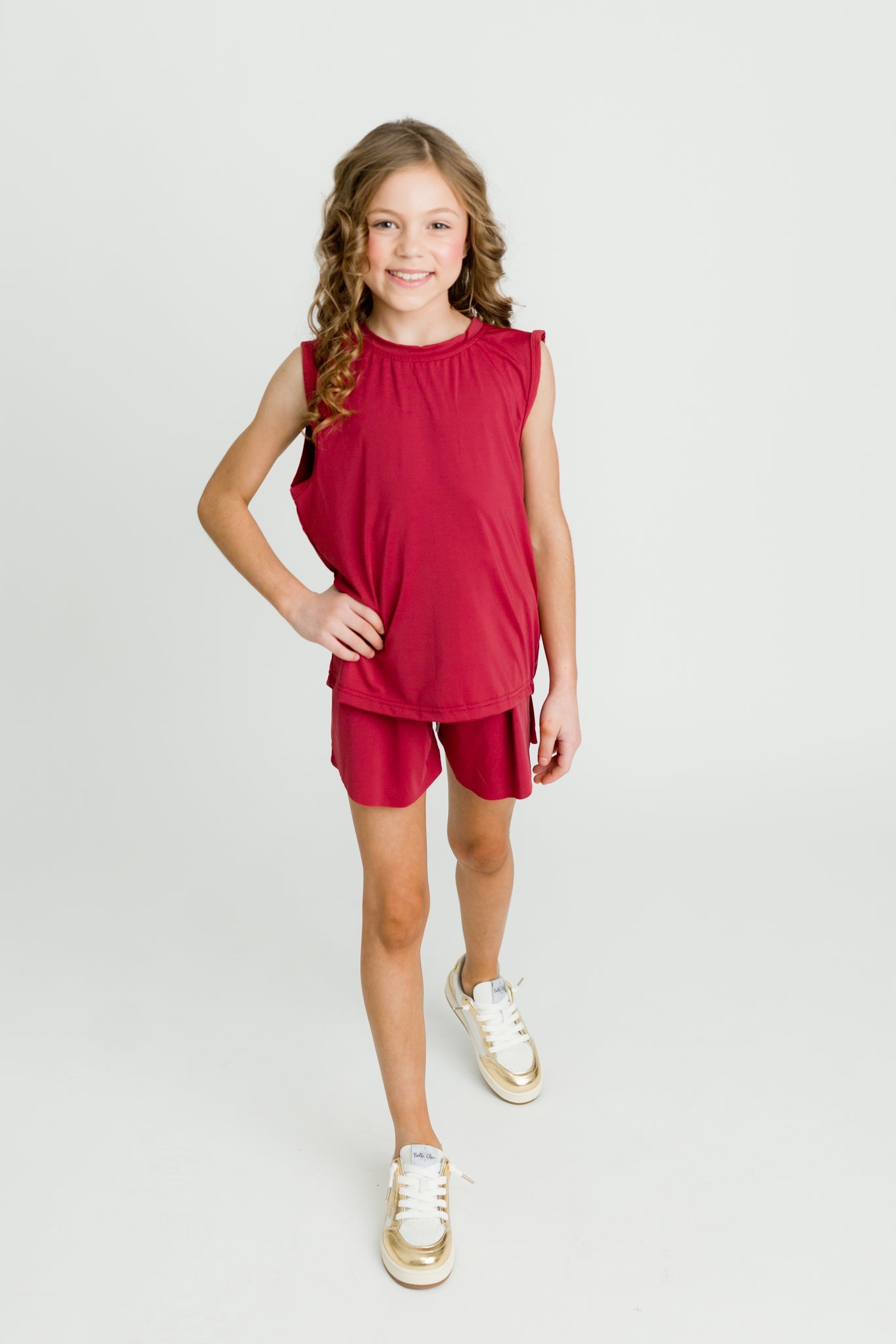 Maroon High Low Tank