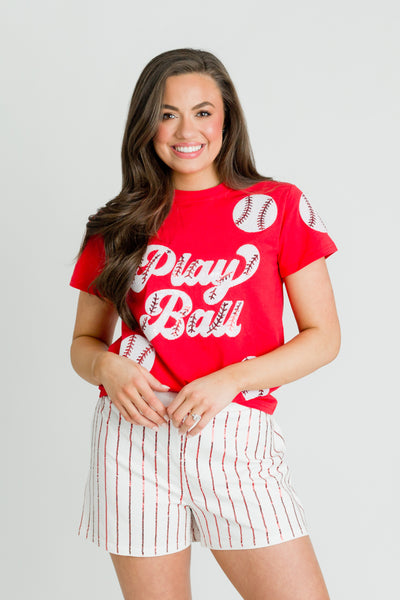 Red Play Ball Adult Shirt