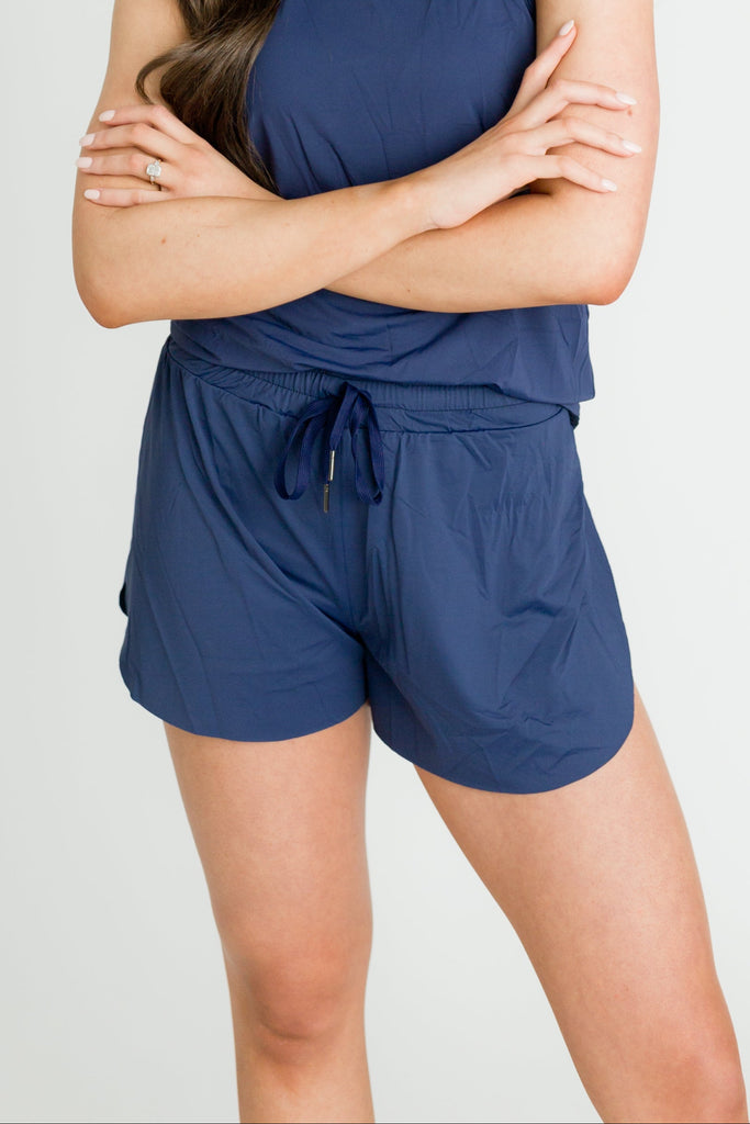 Navy Blue Butterfly Shorts