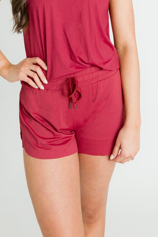 Maroon Butterfly Shorts