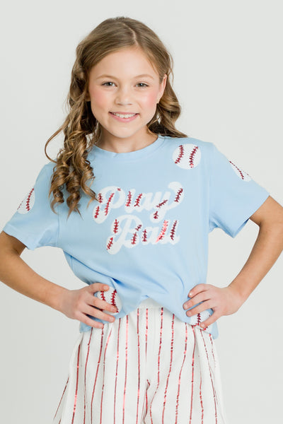 Light Blue Play Ball Kid Shirt