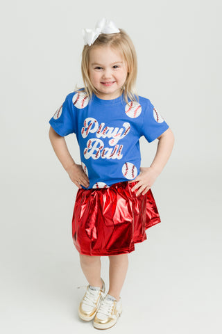 Royal Blue Play Ball Kid Shirt