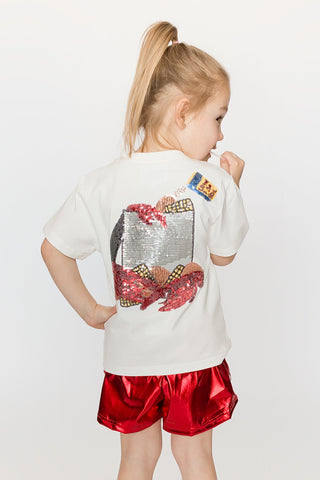 Crawfish Season Sequin White Shirt