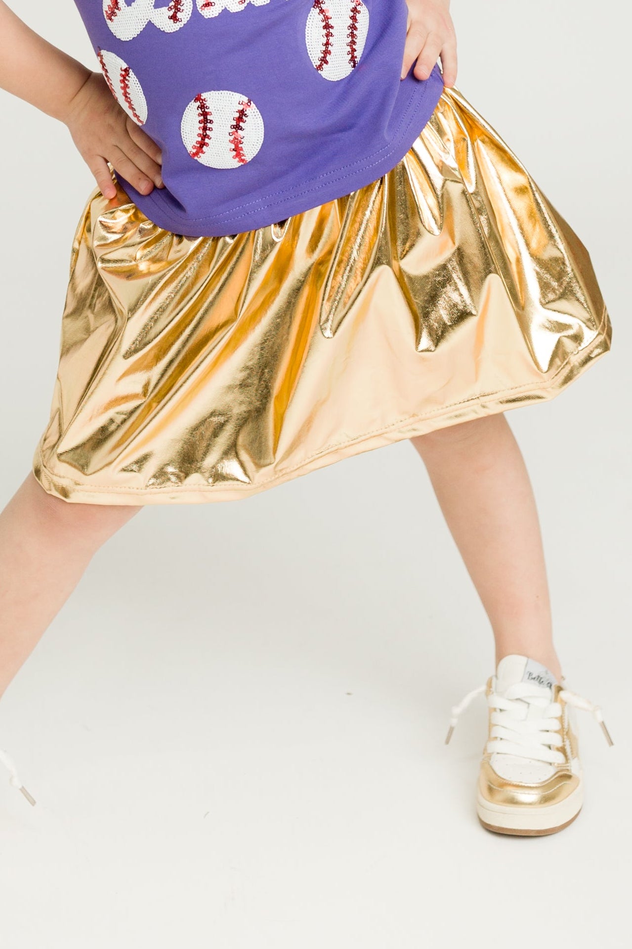 Kids' Metallic Skort - Gold