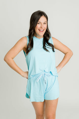 Light Blue High Low Tank