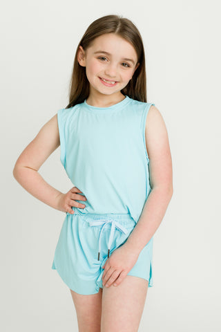 Light Blue High Low Tank