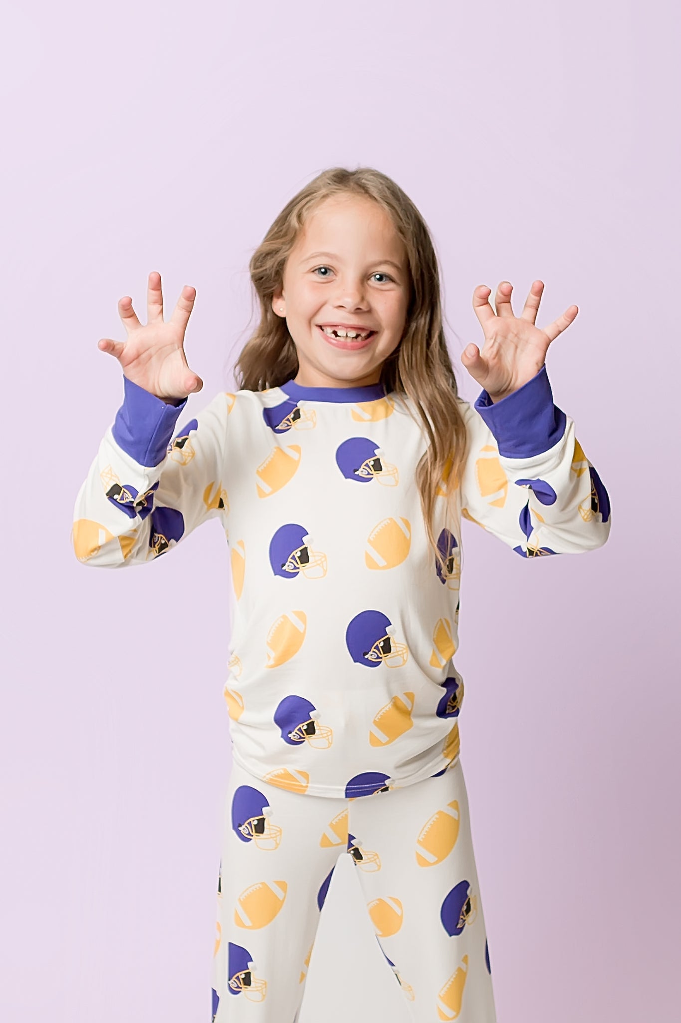 Football Fever Purple and Gold Pajamas