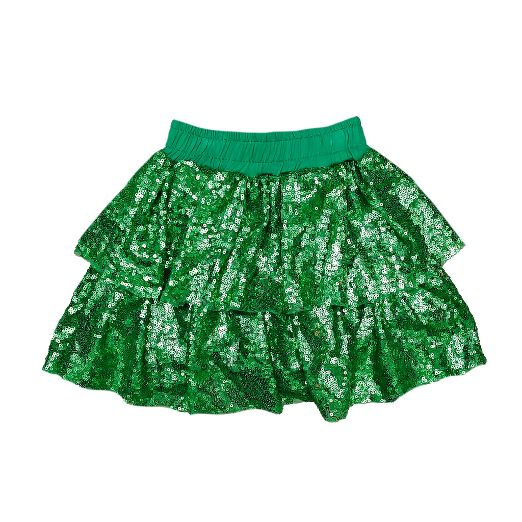 Green Sequin Adult Skort