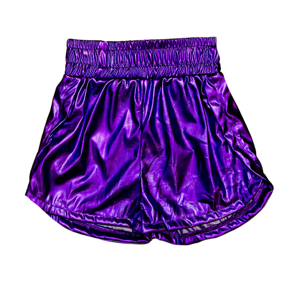 Purple Metallic Shorts