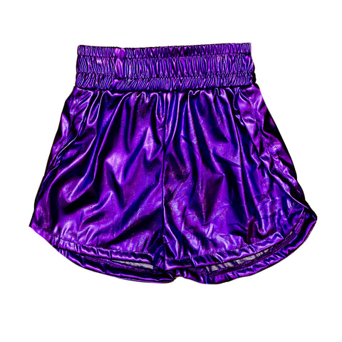 Purple Metallic Shorts