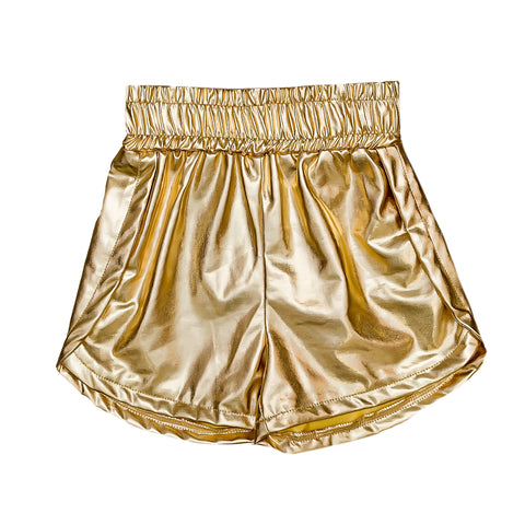 Gold Metallic Kid Shorts