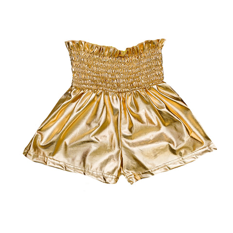 Gold Metallic Swing Shorts