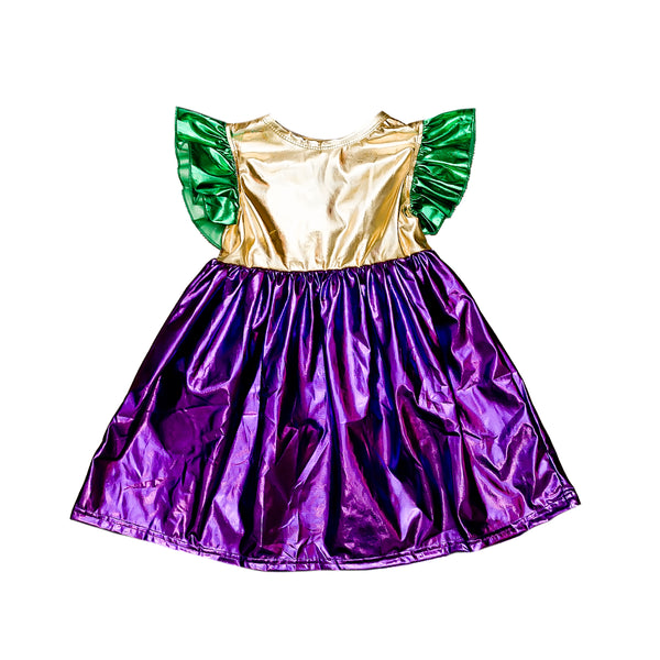 Metallic Color Block Dress