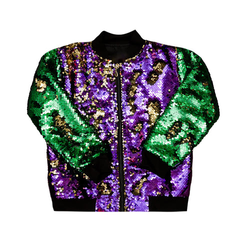 Mardi Gras Sequin Flip Jacket
