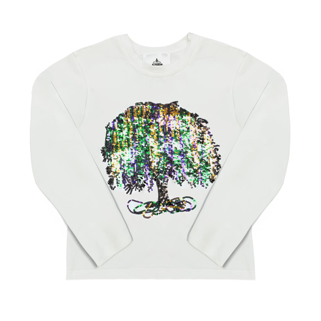 Mardi Gras Sequin Tree Kid Long Sleeve