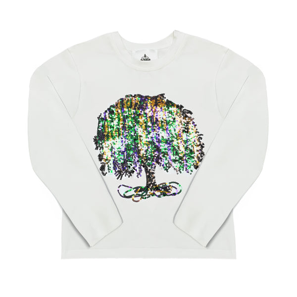 Mardi Gras Sequin Tree Adult Long Sleeve