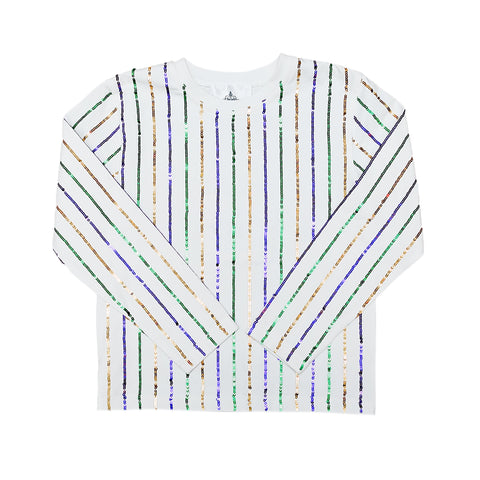 Mardi Gras Striped Adult Long Sleeve