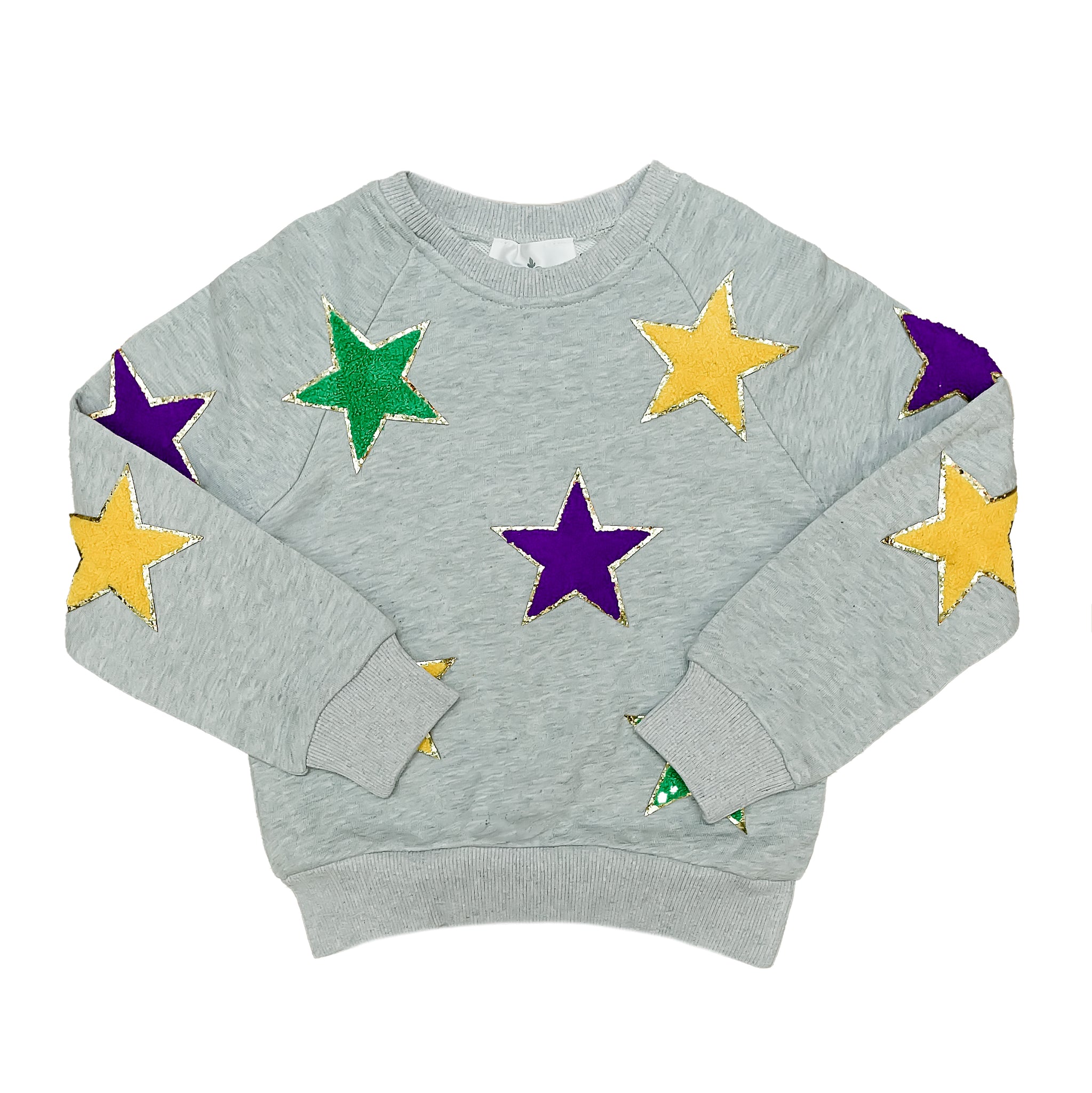 Mardi Gras Stars Adult Chenille Sweatshirt