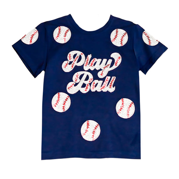 Navy Play Ball Kid Shirt