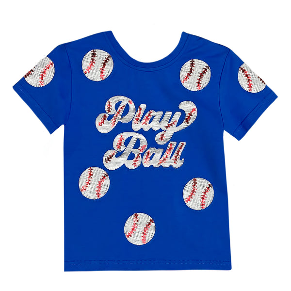 Royal Blue Play Ball Kid Shirt