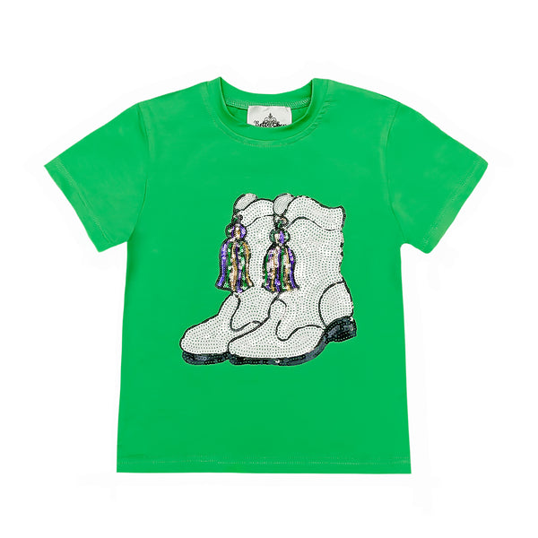 Green Sequin Boots Shirt