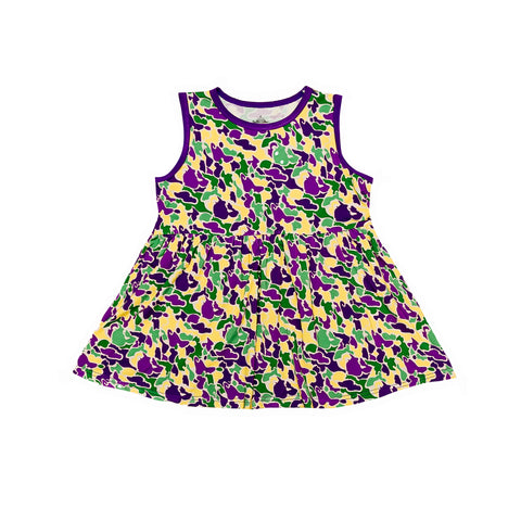 Mardi Gras Camo Bamboo Twirl Dress