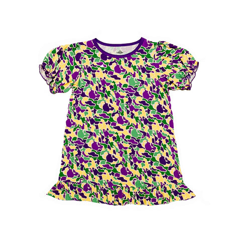 Mardi Gras Camo Bamboo Play Dress