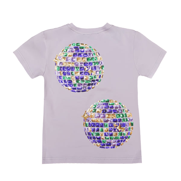 Lavender Disco Ball Sequin Kid Shirt